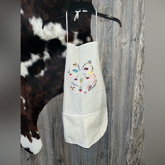 Handmade Other - Handmade El Salvador crochet embroidered turtle colorful floral apron EUC
